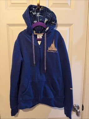 Disney - Disney Parks Disneyworld Navy full zip hoodie small 50 year anniversary